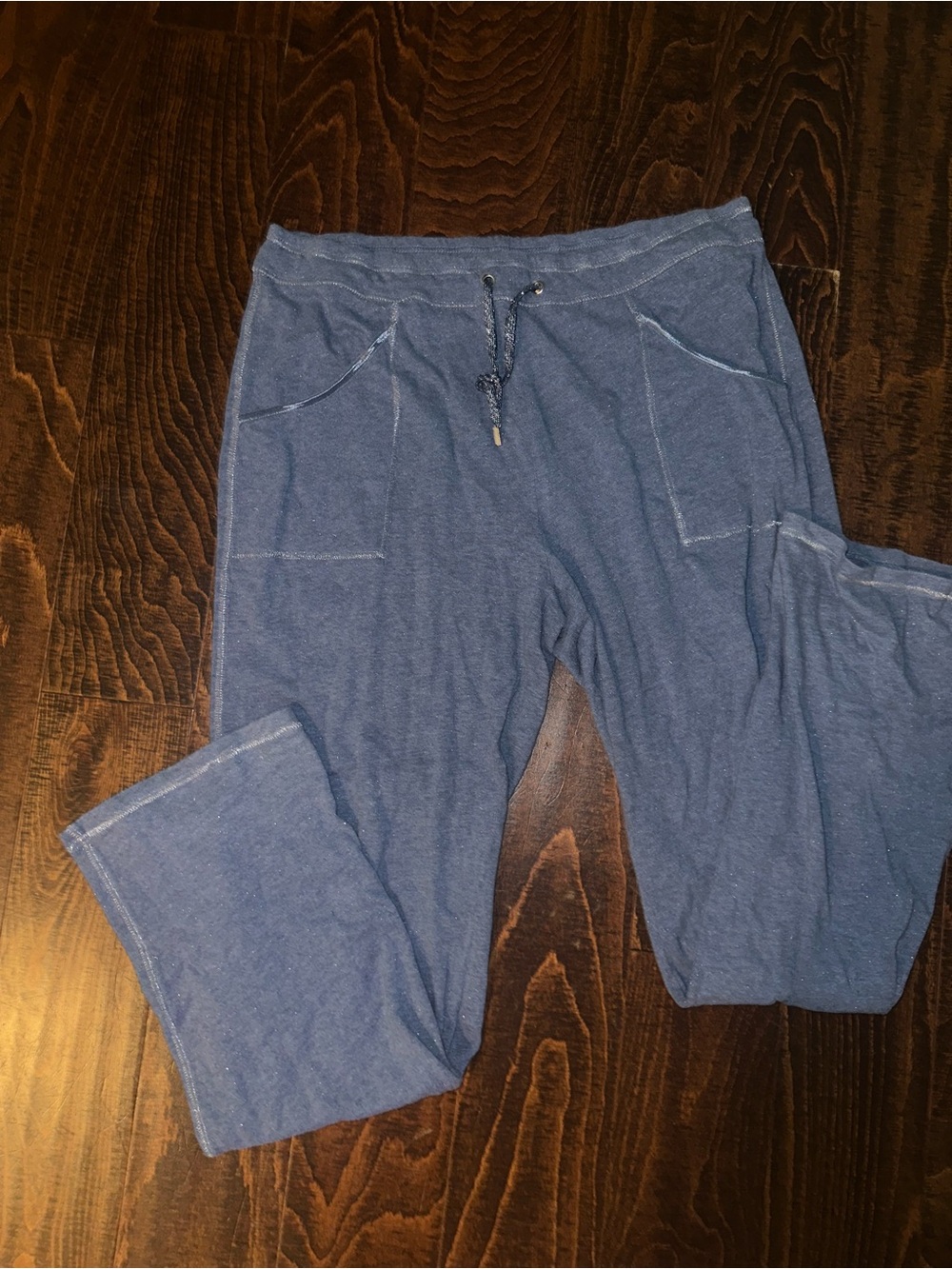 VTG Y2K jezebel Blue Drawstring Lounge Pants wide leg sweatpants women’s XL